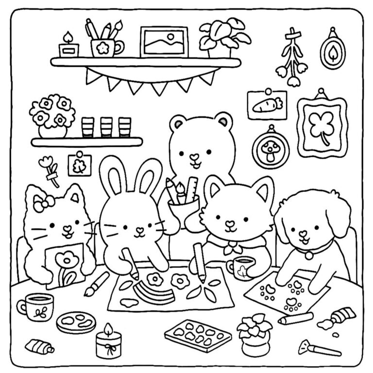 10 Bold And Easy Coloring Pages Bold And Easy Coloring Book Chibi Coloring Page Kawaii Coloring Book Stress Relief Coloring Print Pdf Etsy