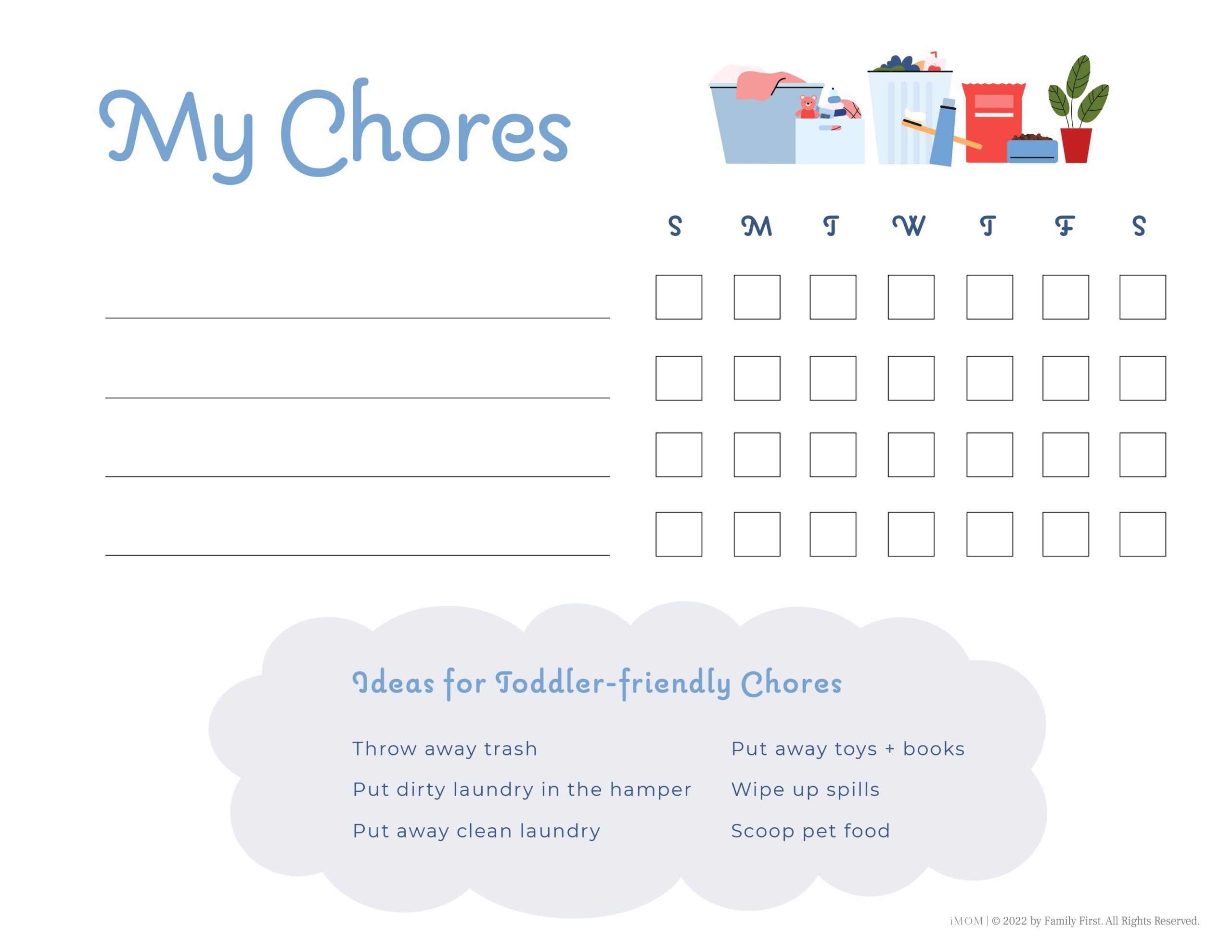 children's chore chart printable