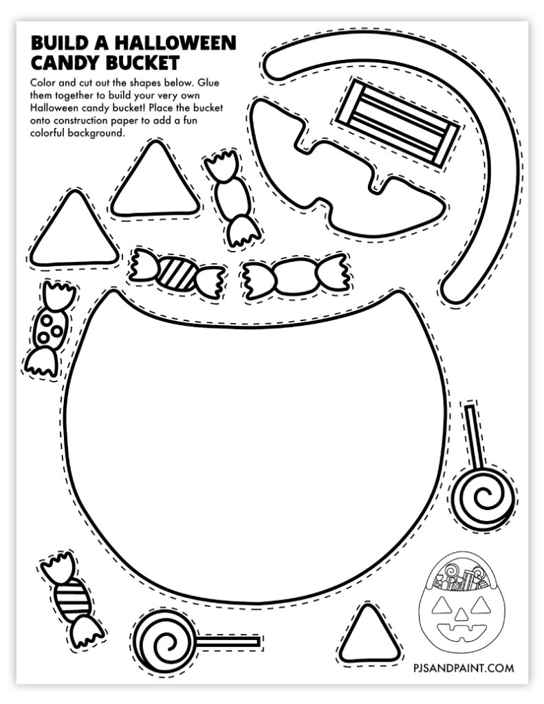 10 Free Printable Halloween Themed Build Your Own Crafts Pjs And Paint