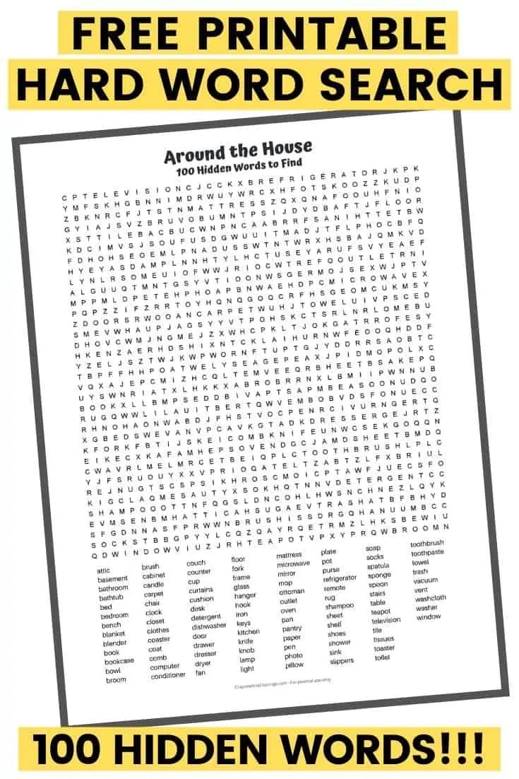 100 hard word search puzzles printable