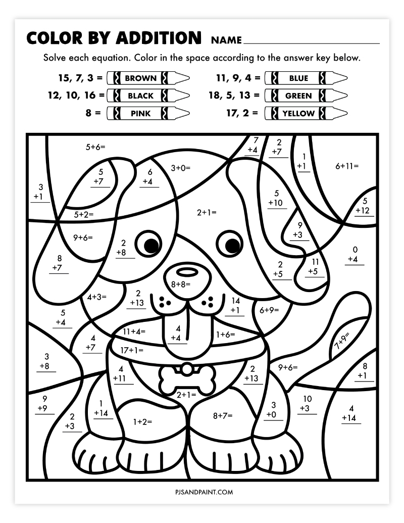color by number free printables