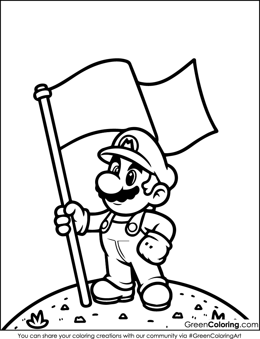 mario printable coloring sheets