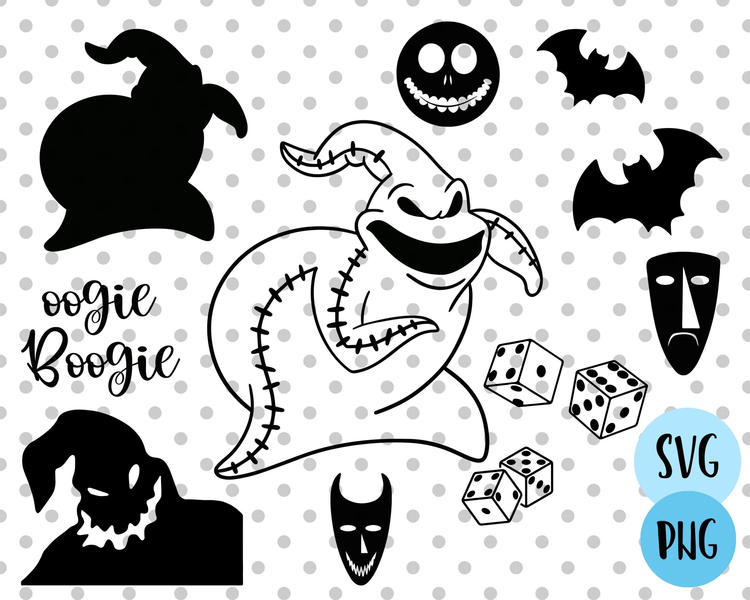 oogie boogie man and dice stencil printable