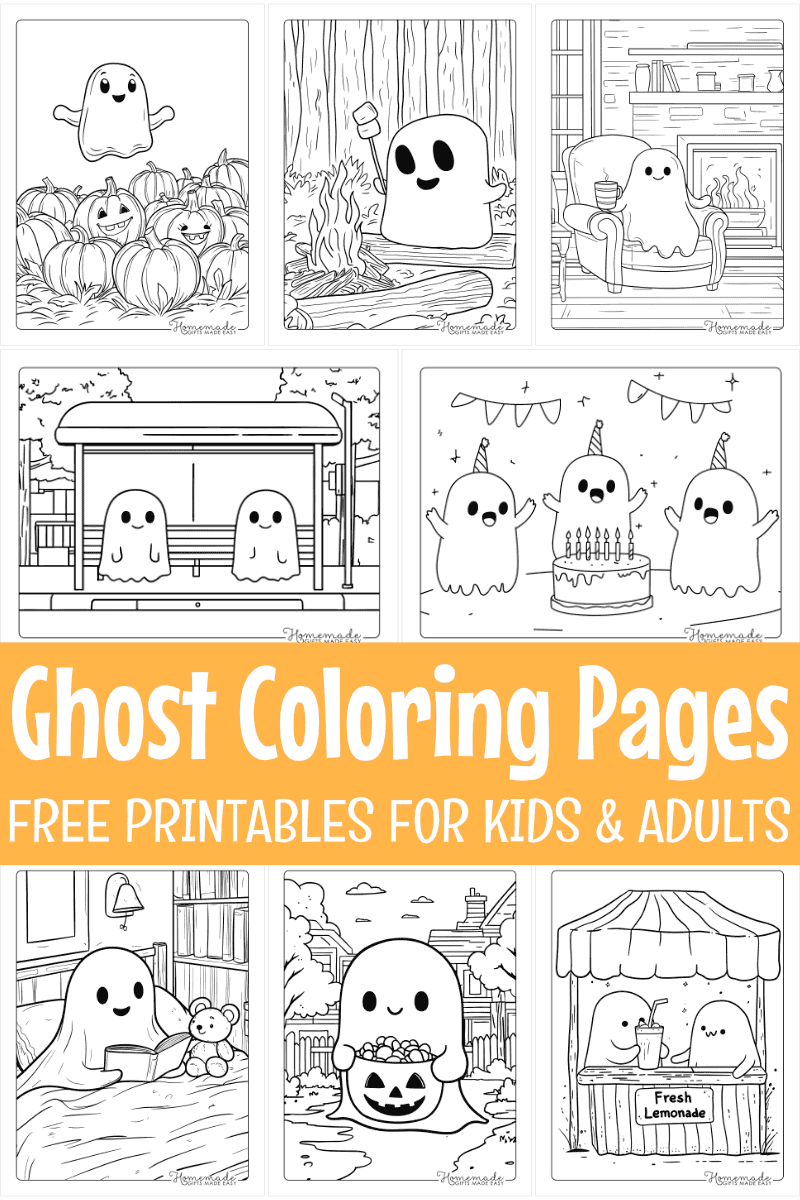 20 Free Ghost Coloring Pages For Kids PDF Printables  20 Free Ghost Coloring Pages For Kids PDF Printables