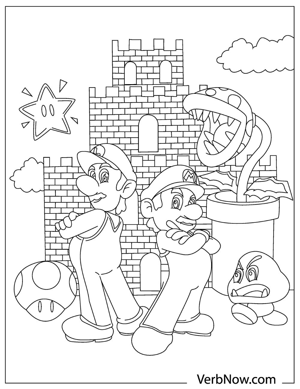mario brothers coloring pages printable