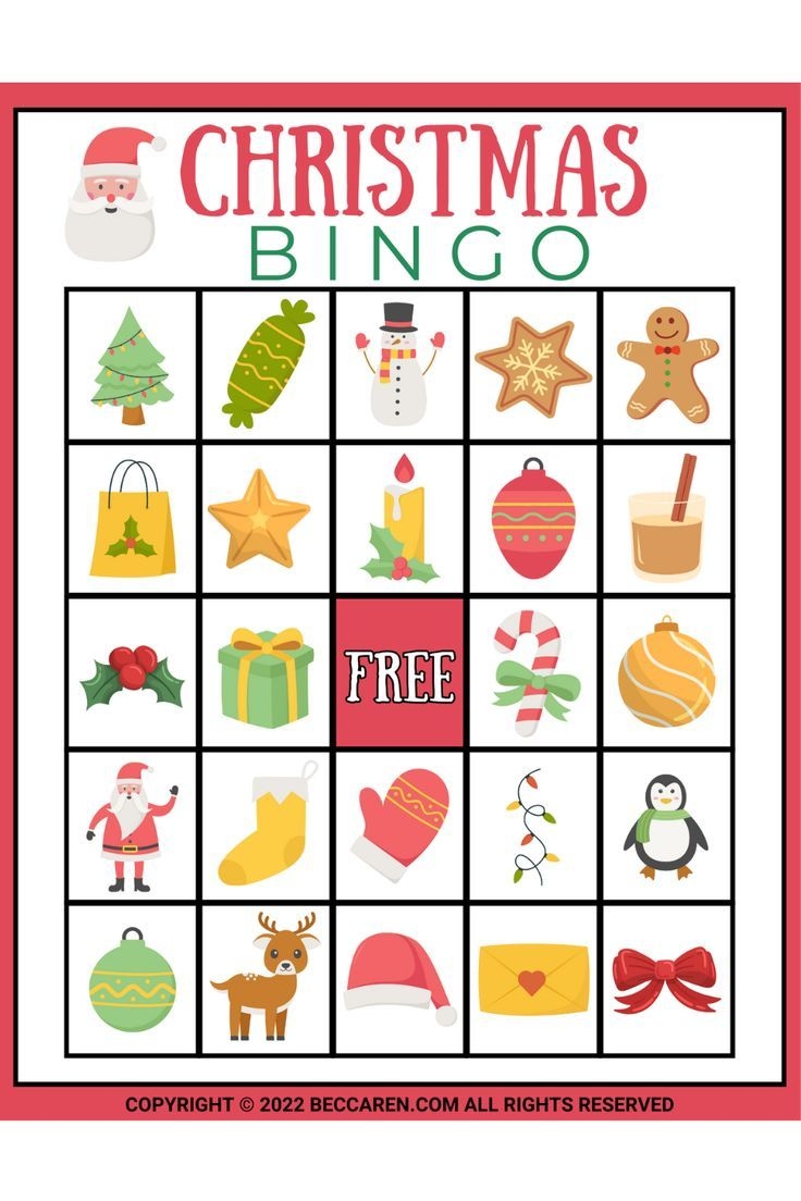 free printable xmas bingo