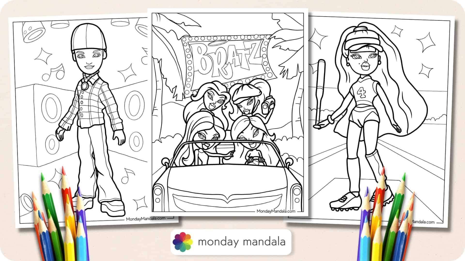 printable bratz coloring pages