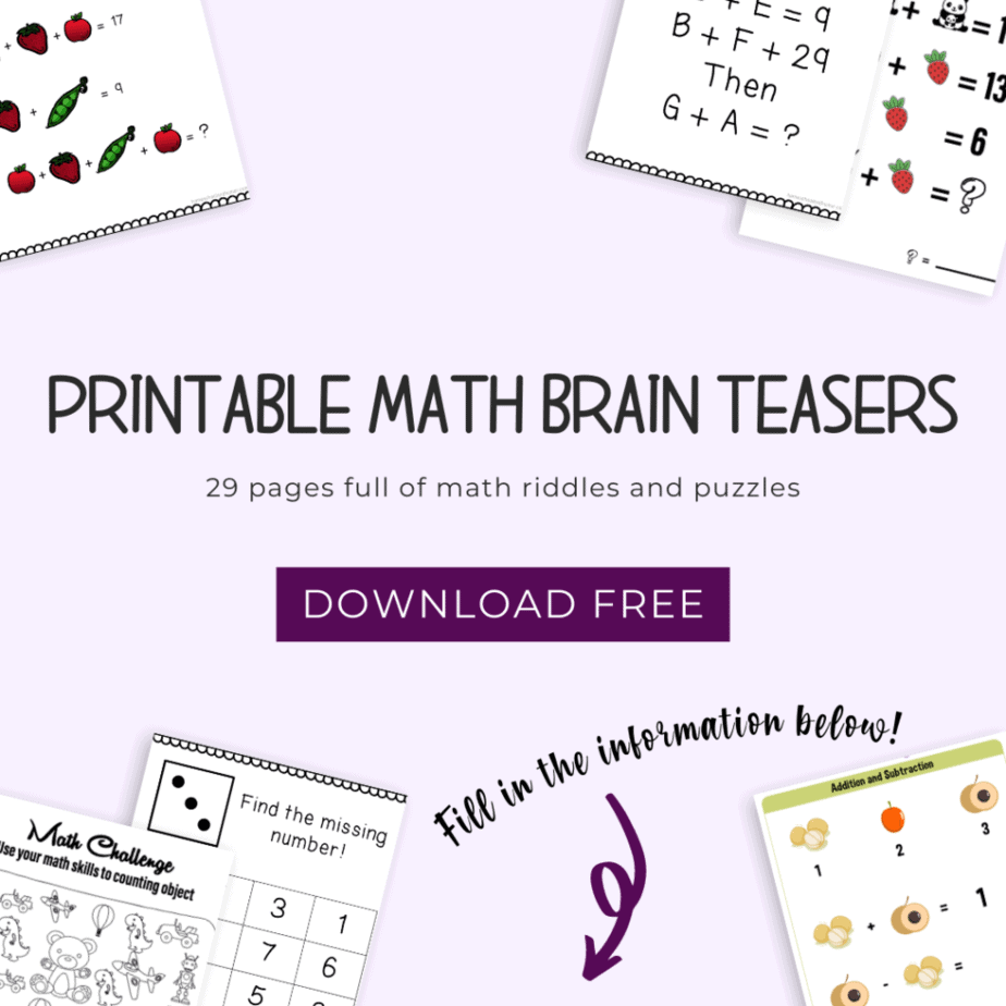 29 Super Fun Printable Math Brain Teasers To Practice Math Skills Logic
