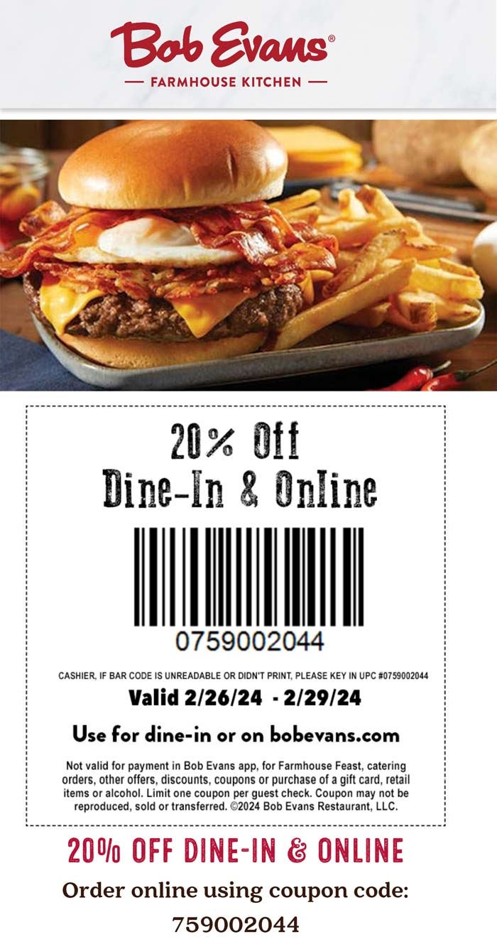 bob evans coupons $3 off $10 printable