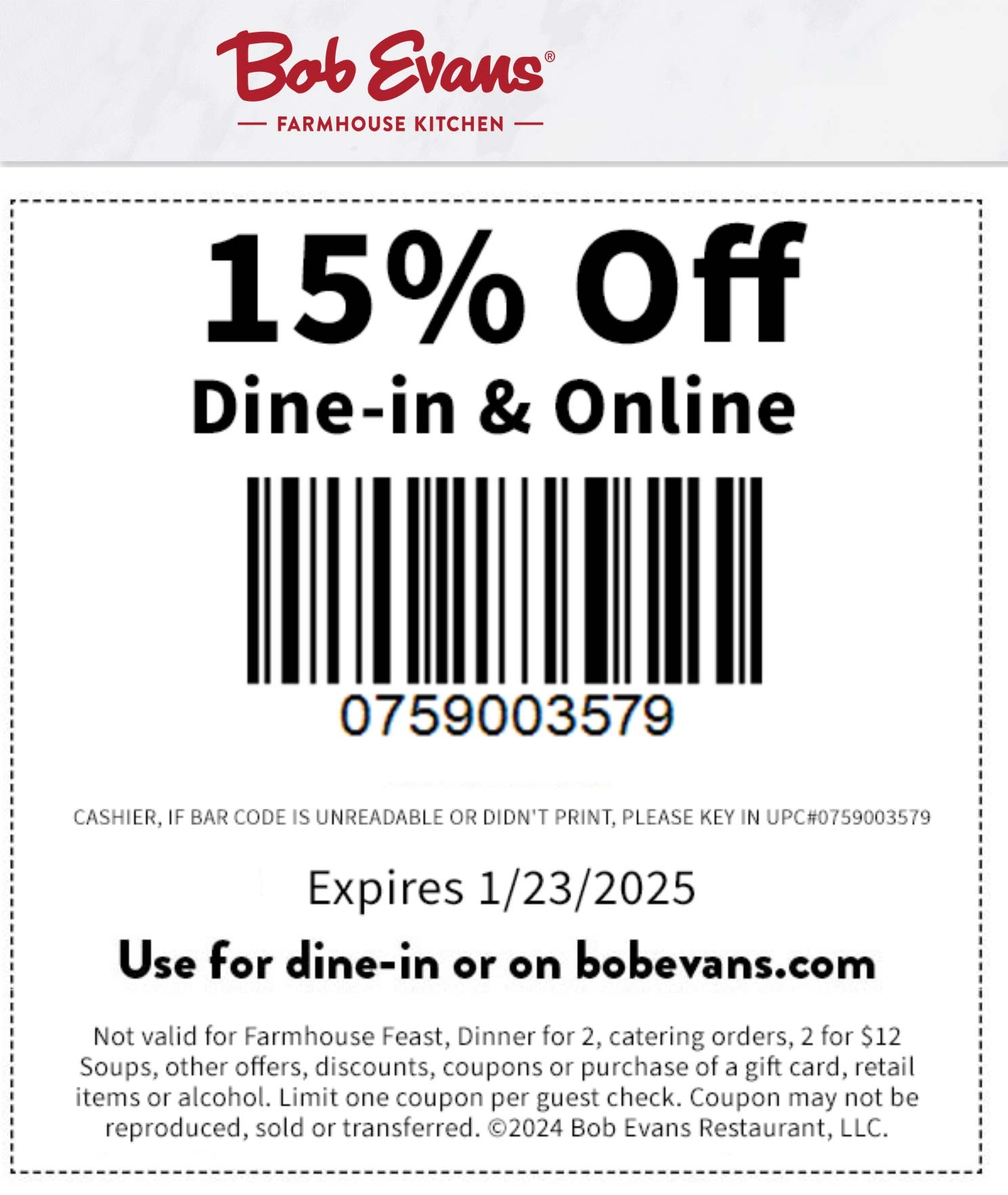  3 Off 15 More At Bob Evans Restaurants Bob Evans August 2025 Coupons Promo Codes Deals 