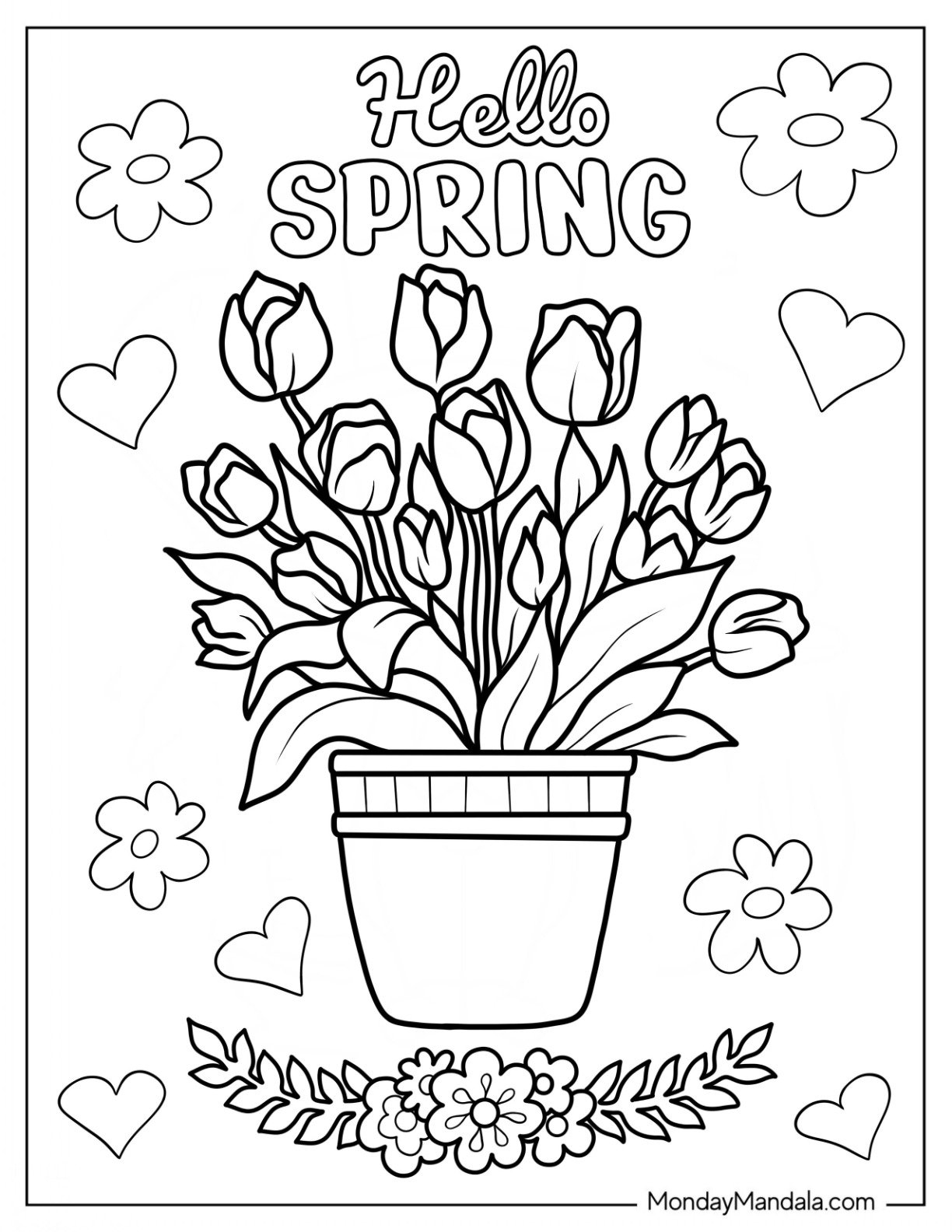 spring coloring pages printable pdf