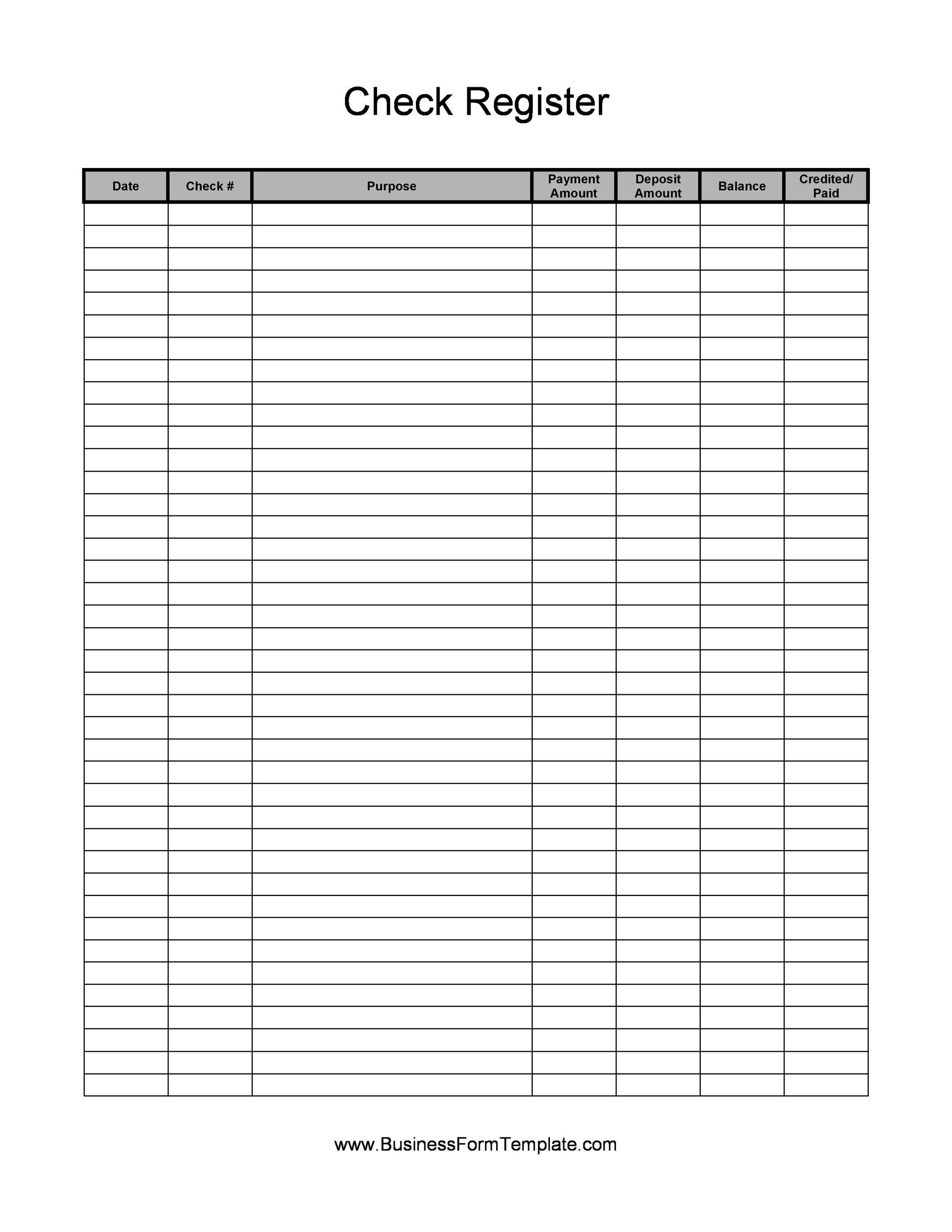 free printable checkbook registers