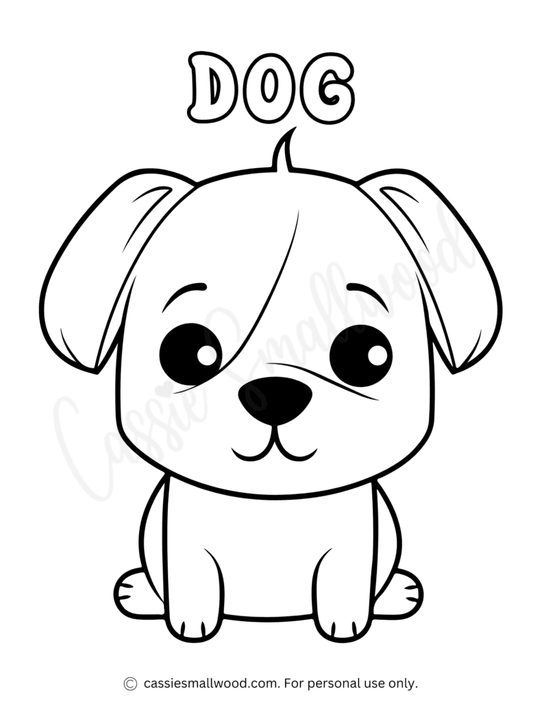 dog color pages printable