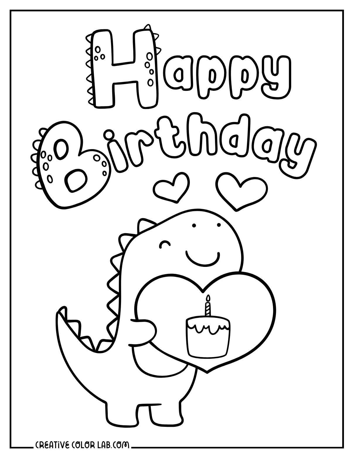 happy birthday color sheets printable
