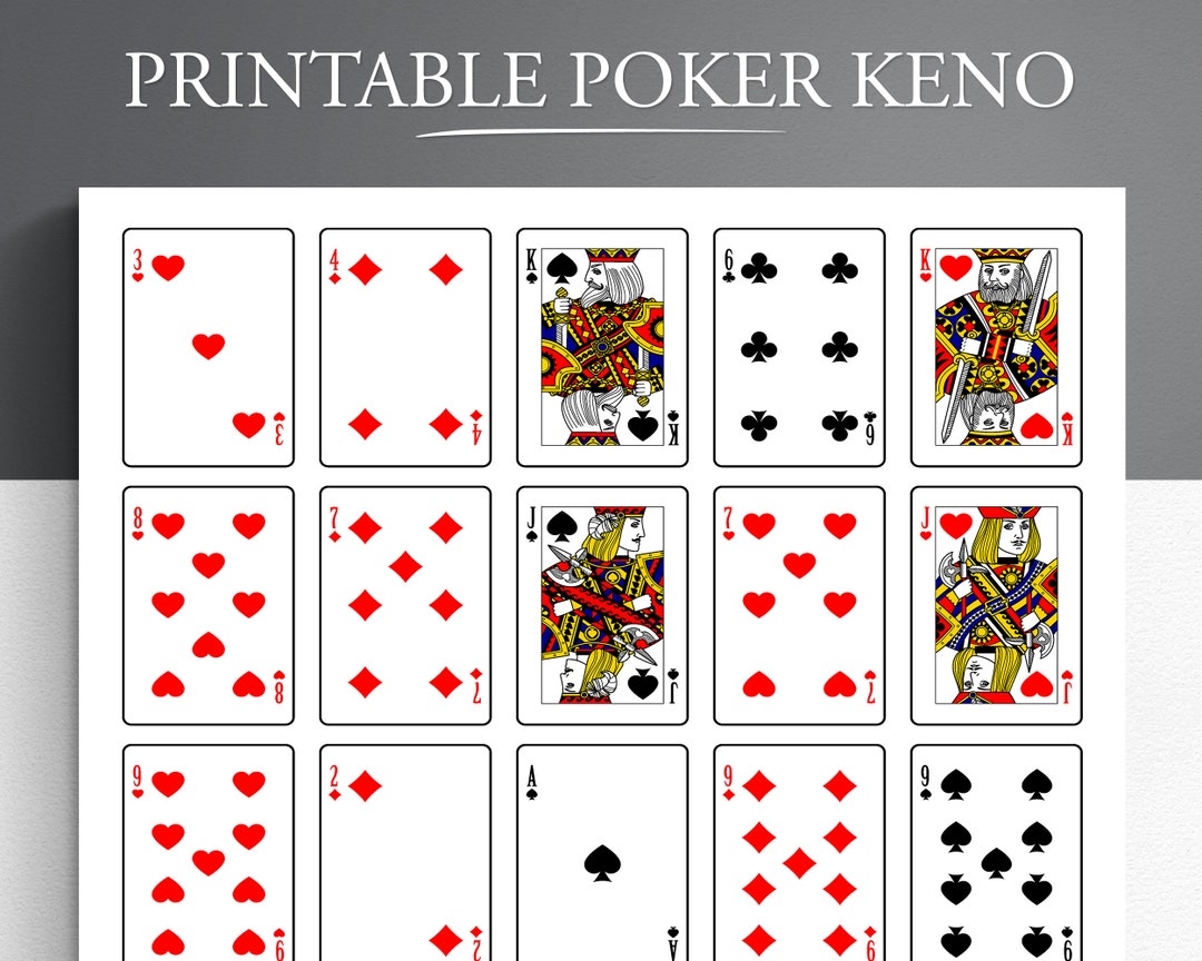 48 Printable Poker Keno Cards PO KE NO Cards Printable Pokeno Cards Etsy