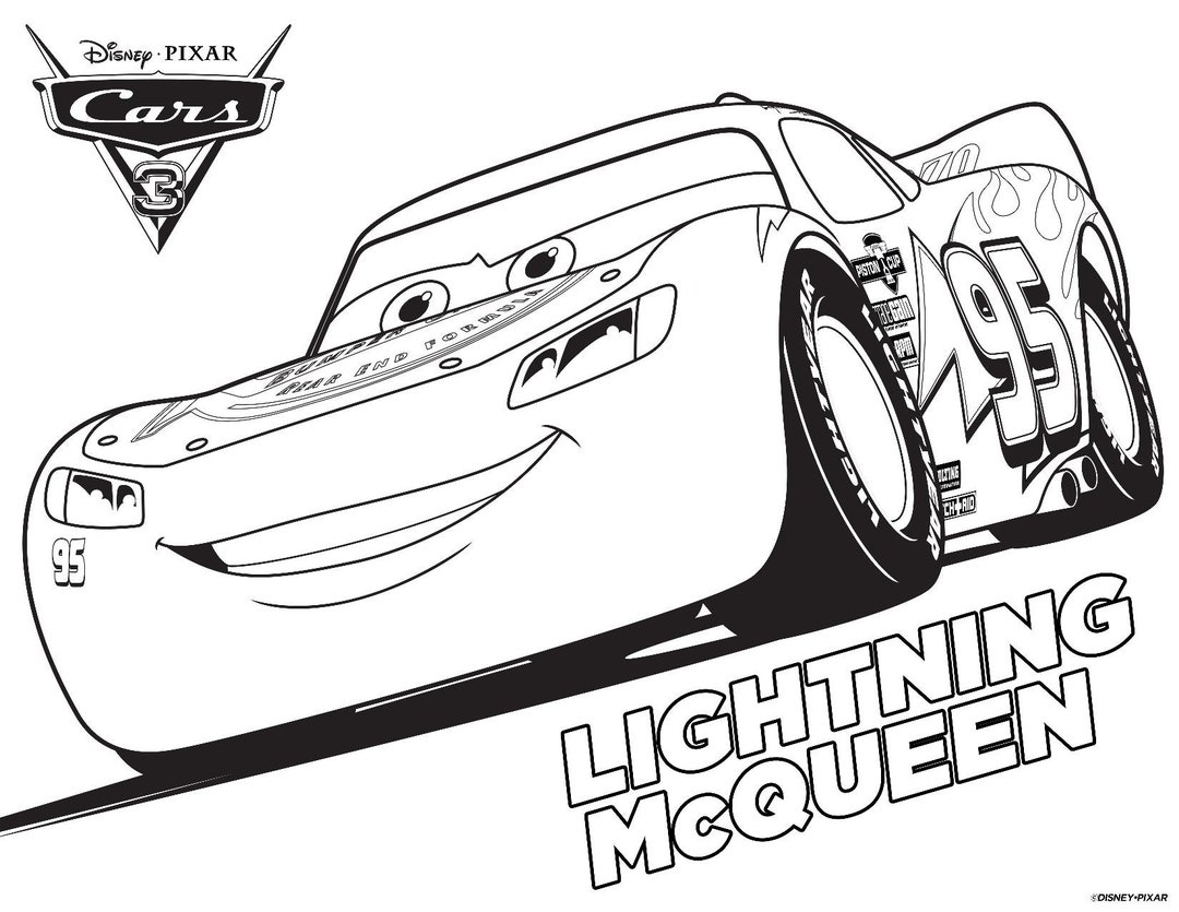 50 Pages Kid s Coloring Printable Pages Car s Lighting Mcqueen Friends Etsy
