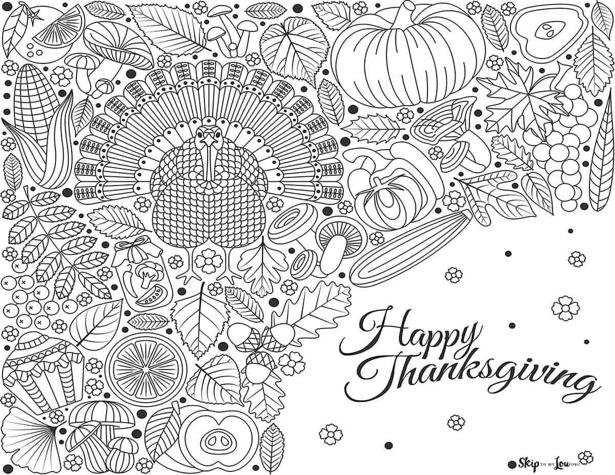 thanksgiving coloring pages printable