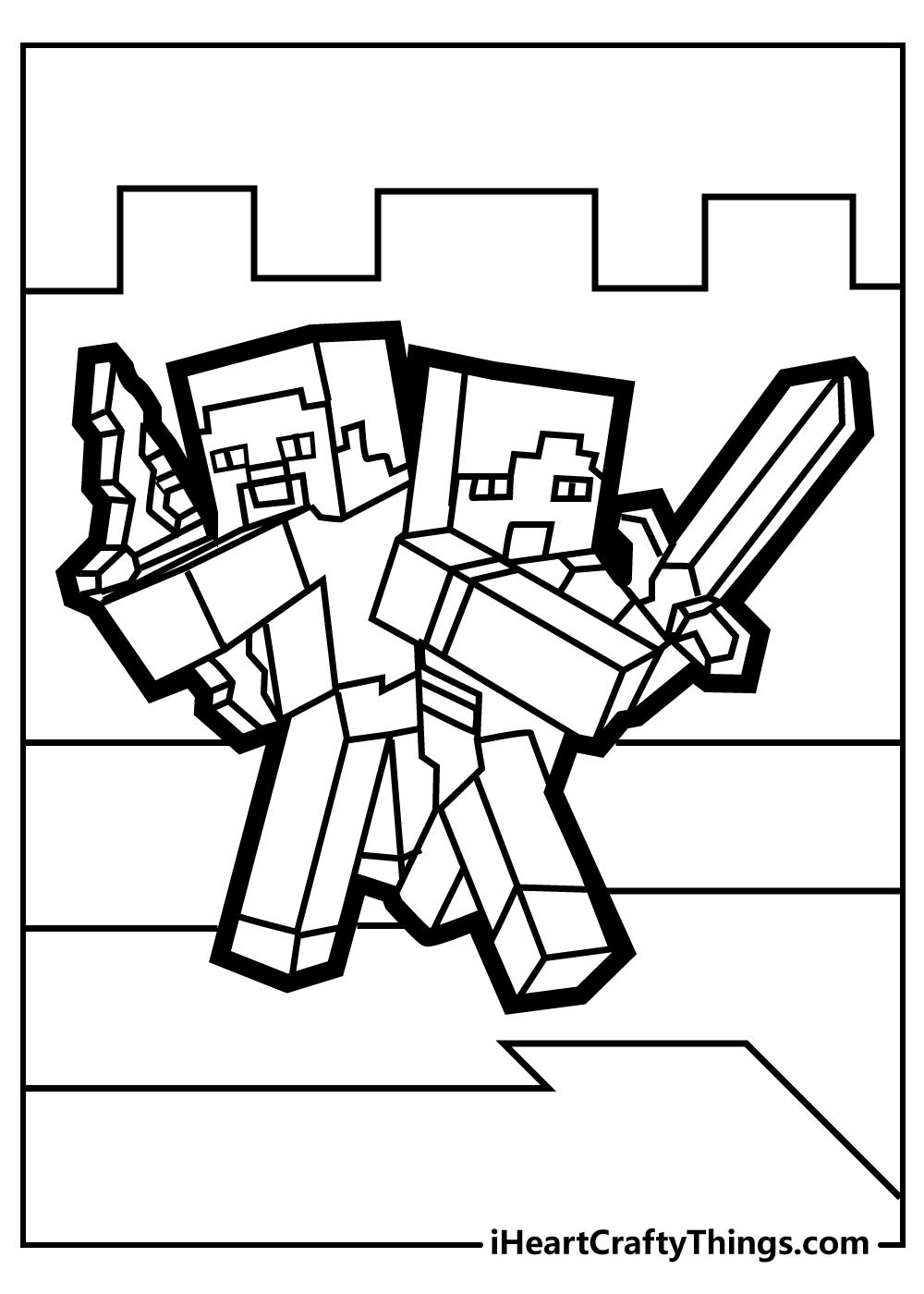 printable minecraft colouring pages