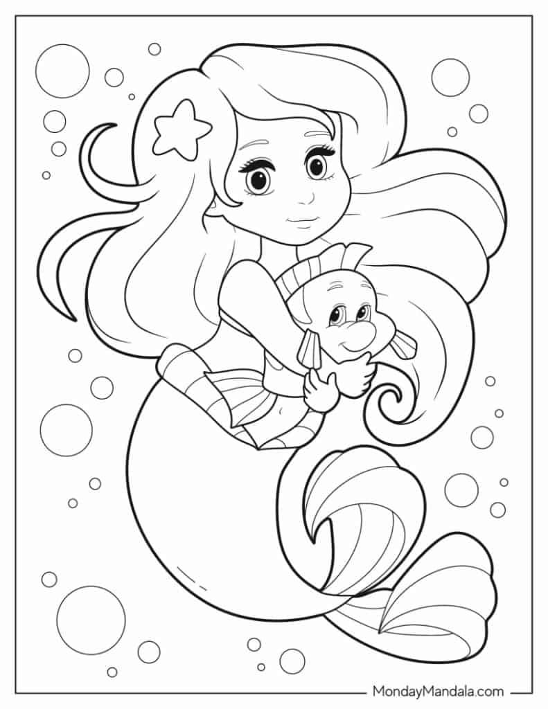 ariel little mermaid coloring pages printables