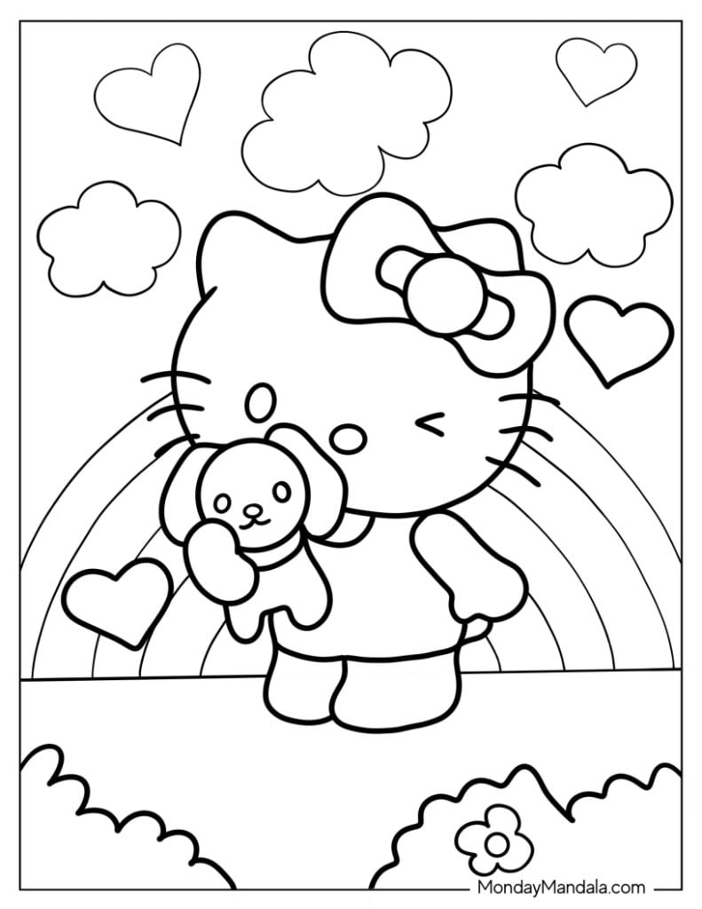 printable coloring pages hello kitty