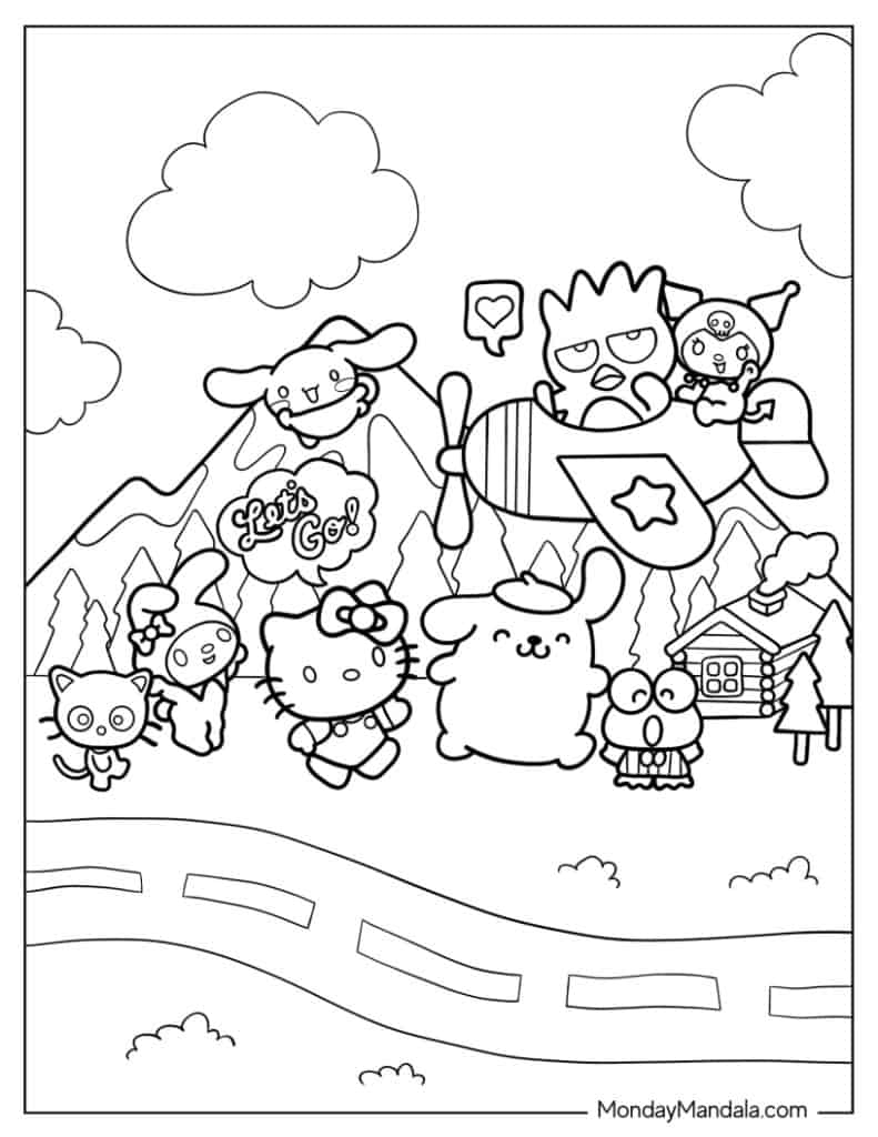 color pages hello kitty printables
