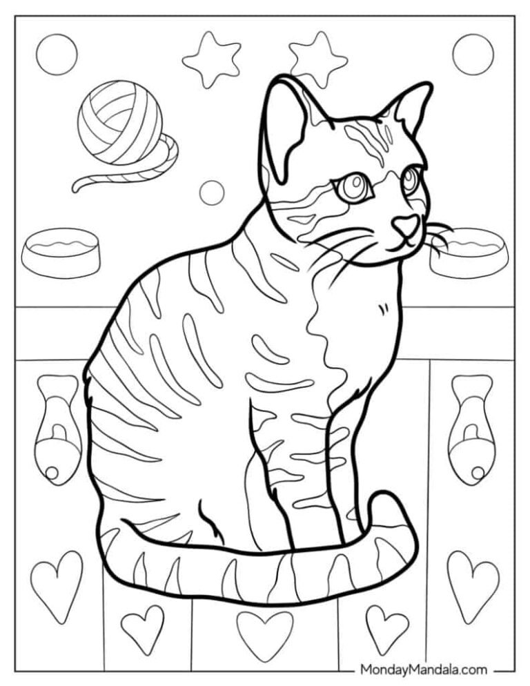69 Cat Coloring Pages Free PDF Printables