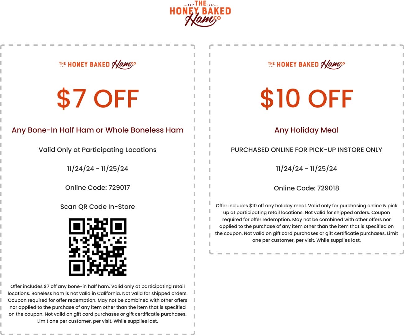  7 10 Off Ham And Meals At Honeybaked Or Online Via Promo Code 729017 HoneyBaked August 2025 Coupons Promo Codes Deals 