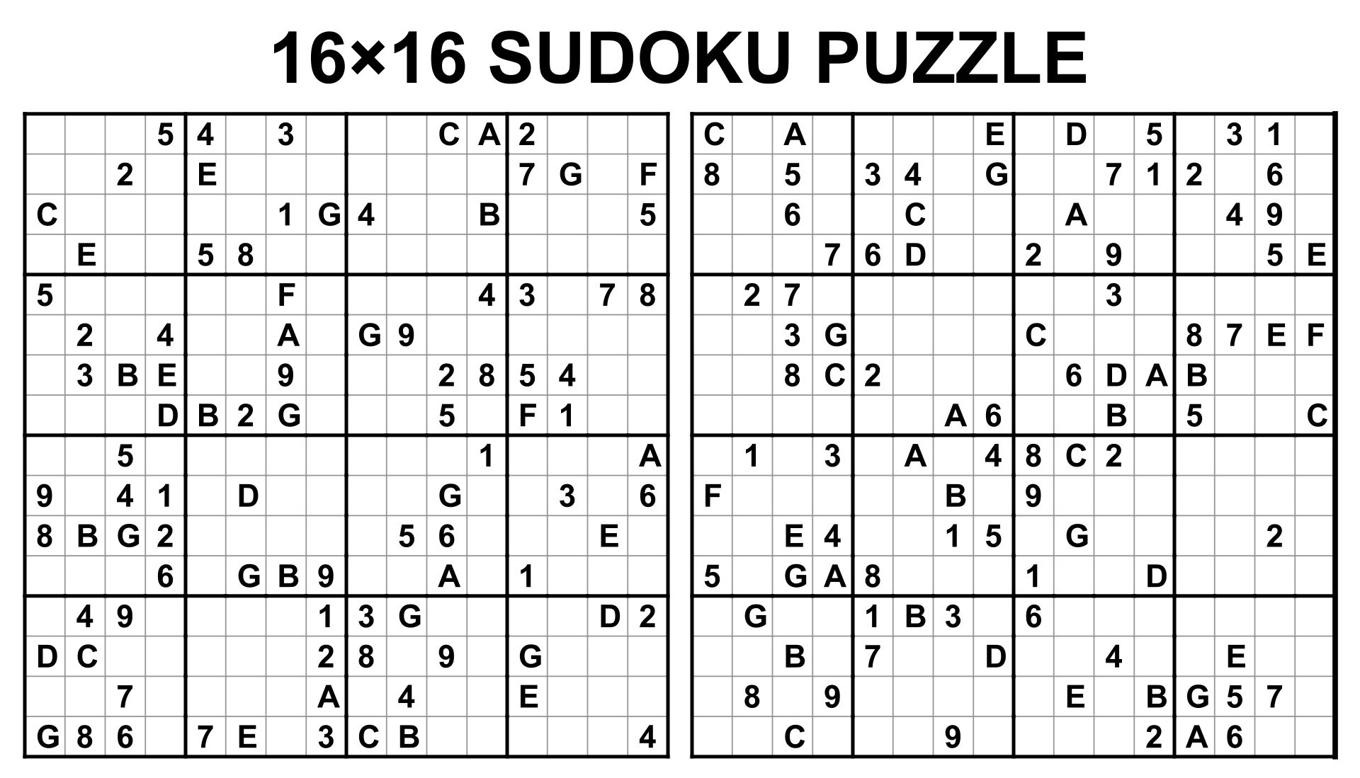 7 16x16 Sudoku Valamint Sz j t kok tletek V rnak Felfedez sre Poznan L zad Matek s Egyebek