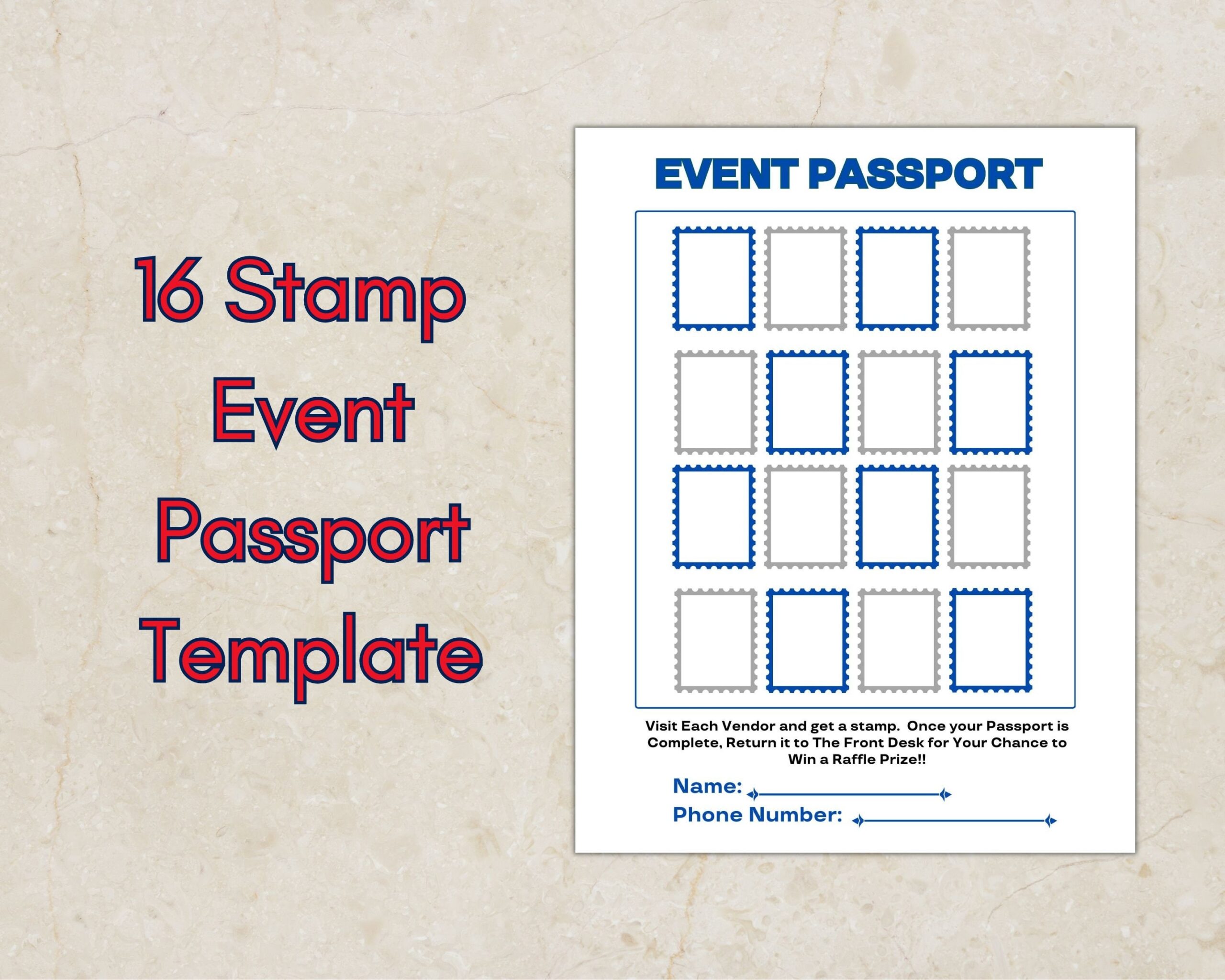 8 5 X 11 Printable digital Event Passport Template Edit In Adobe Acrobat Or In CANVA Free Instant Digital Download Great For Health Fairs Etsy