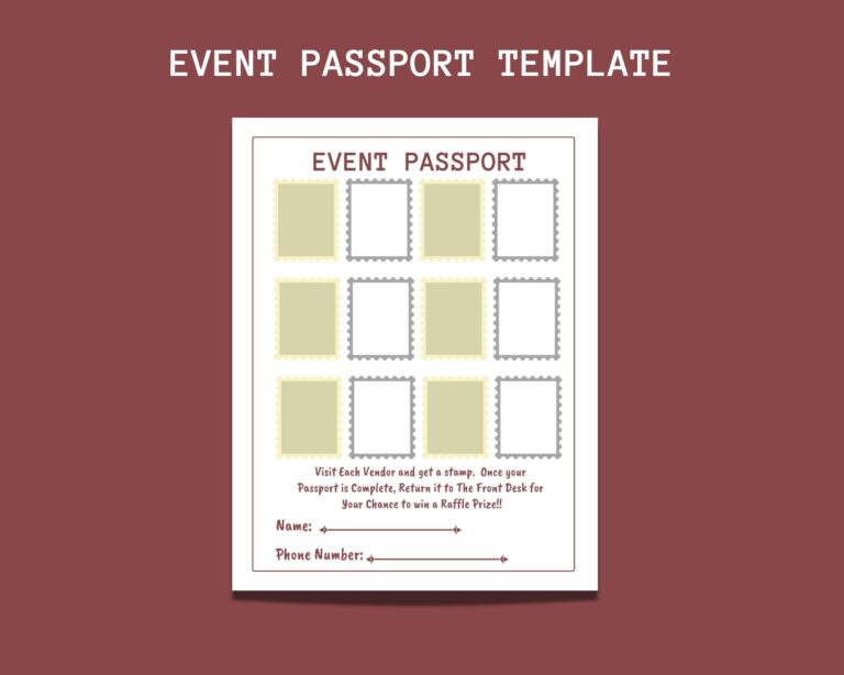 8 5 X 11 Printable digital Event Passport Template Edit In Adobe Acrobat Or In CANVA Free Instant Digital Download Great For Health Fairs Etsy