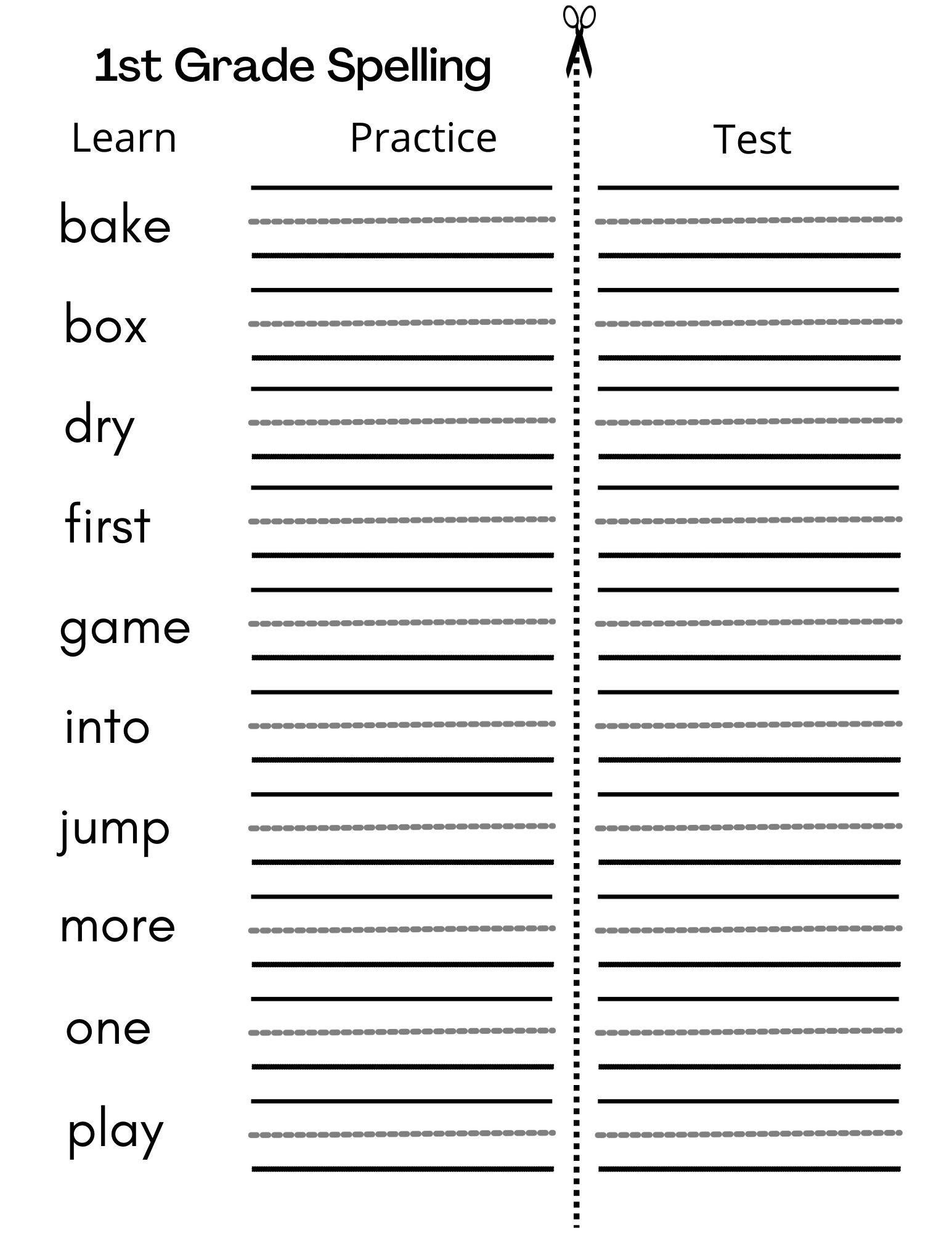 1st grade printable worksheets
