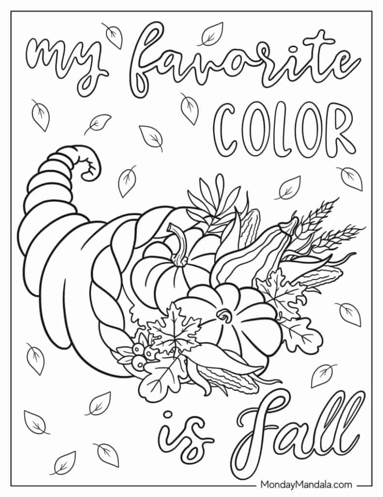 free printable autumn coloring pages