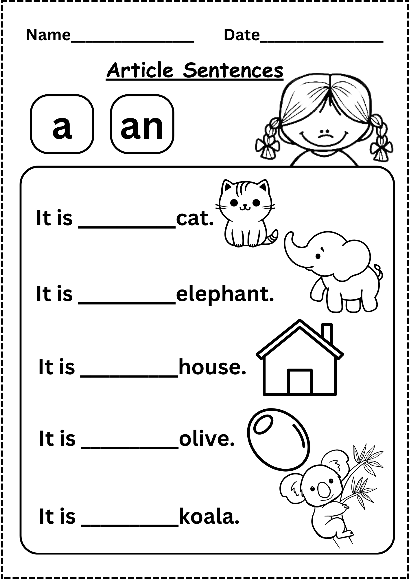 printable worksheet for kindergarten