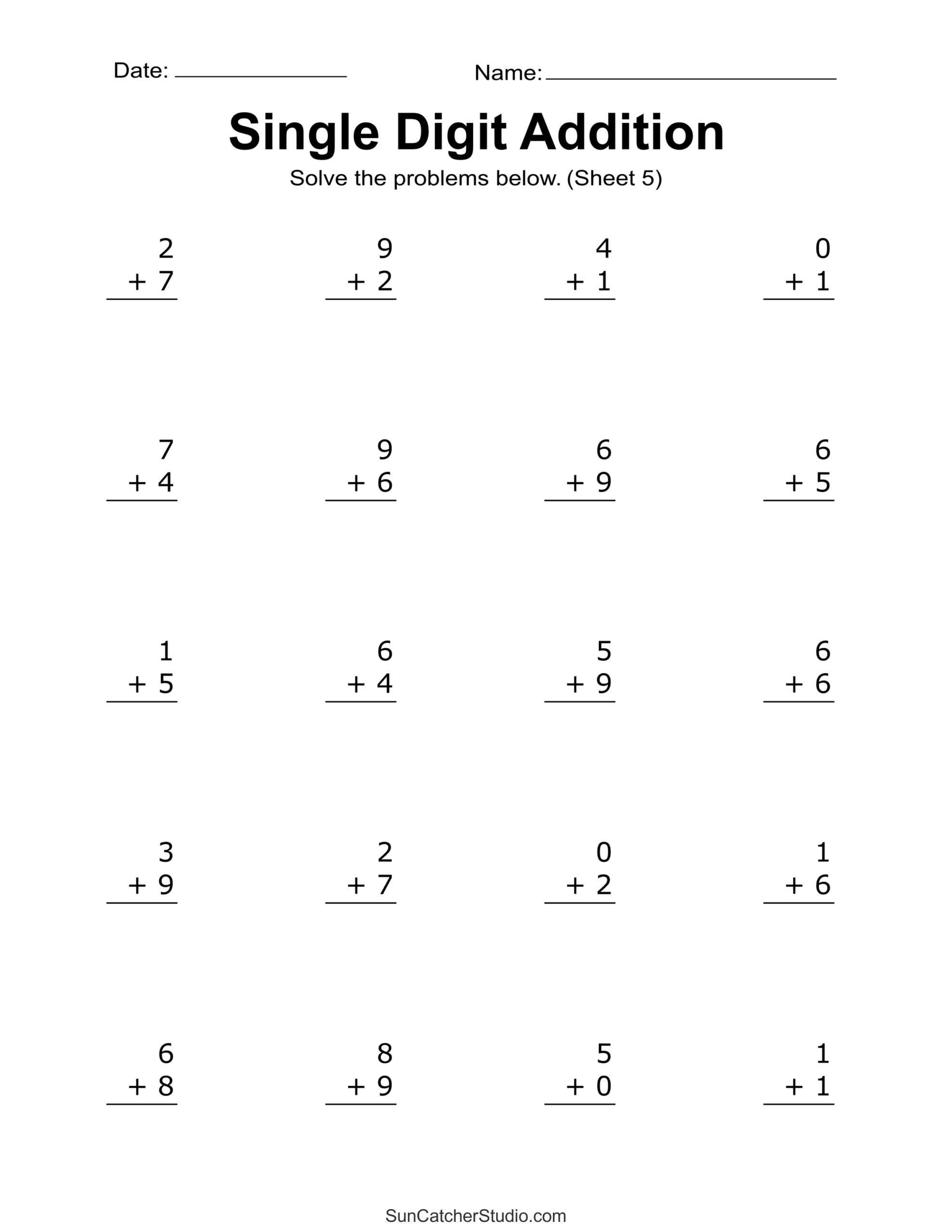 printable math worksheets 1st grade