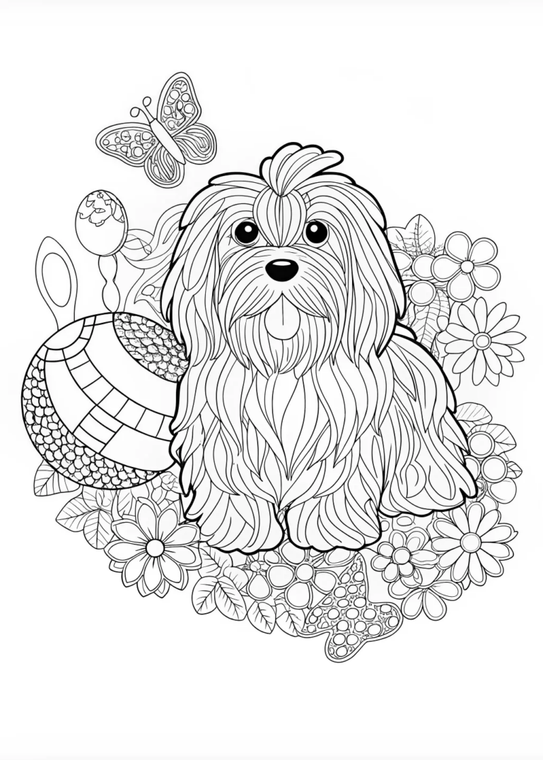 Adorable Puppy Coloring Page Free Printable