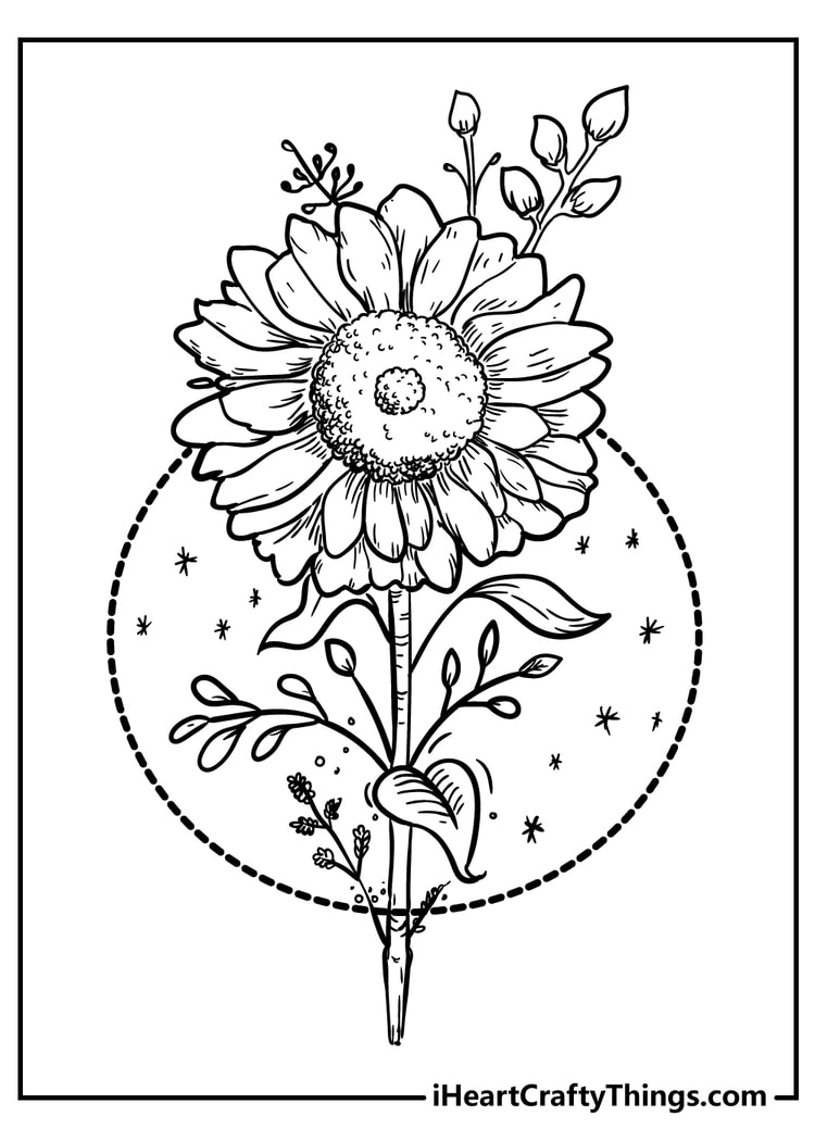 All New Flower Coloring Pages 2024 100 Free Printables Worksheets Library