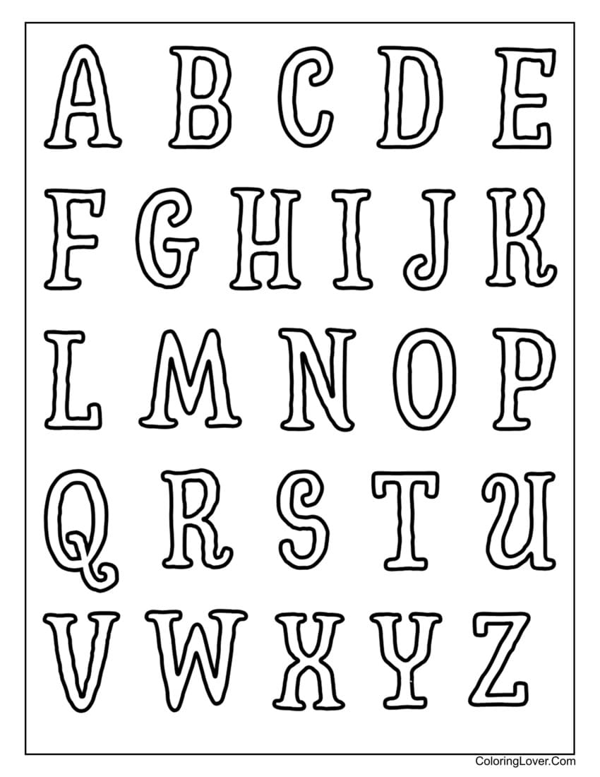 printable alphabet pictures to color