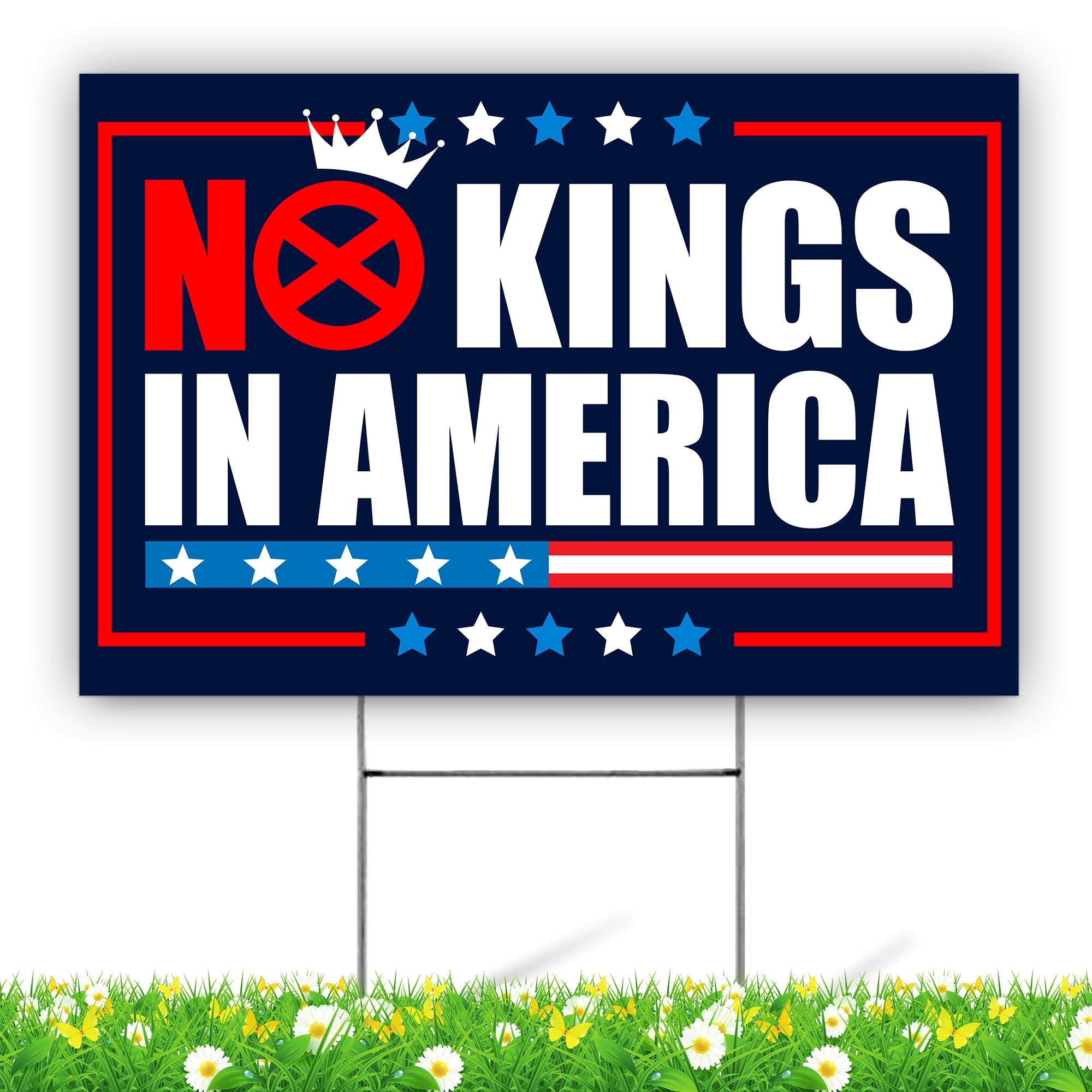 Amazon BAVAHA 18 x12 No Kings In America Since 1776 Yard Sign Resist Hate Flag Protest Signs In Our America Garden Flag Democracy Funny Political Gifts For Outdoor Home Decorations Double Sided 