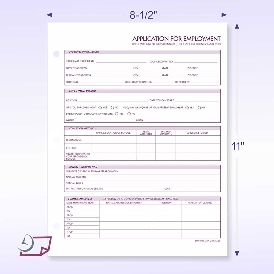 printable job applications