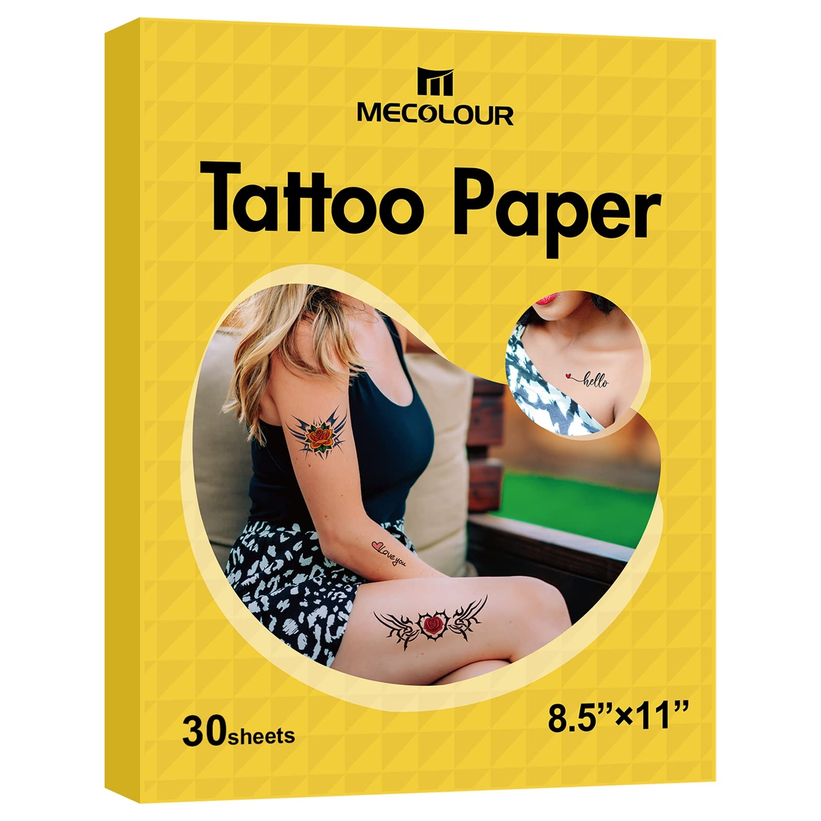 Amazon MECOLOUR Printable Temporary Tattoo Paper 8 5 X11 30 Sets For Inkjet Printer DIY Image Transfer Decal Paper For Skin For Celebrate Festivals Parties Birthday Bashes New Year Beauty Personal Care