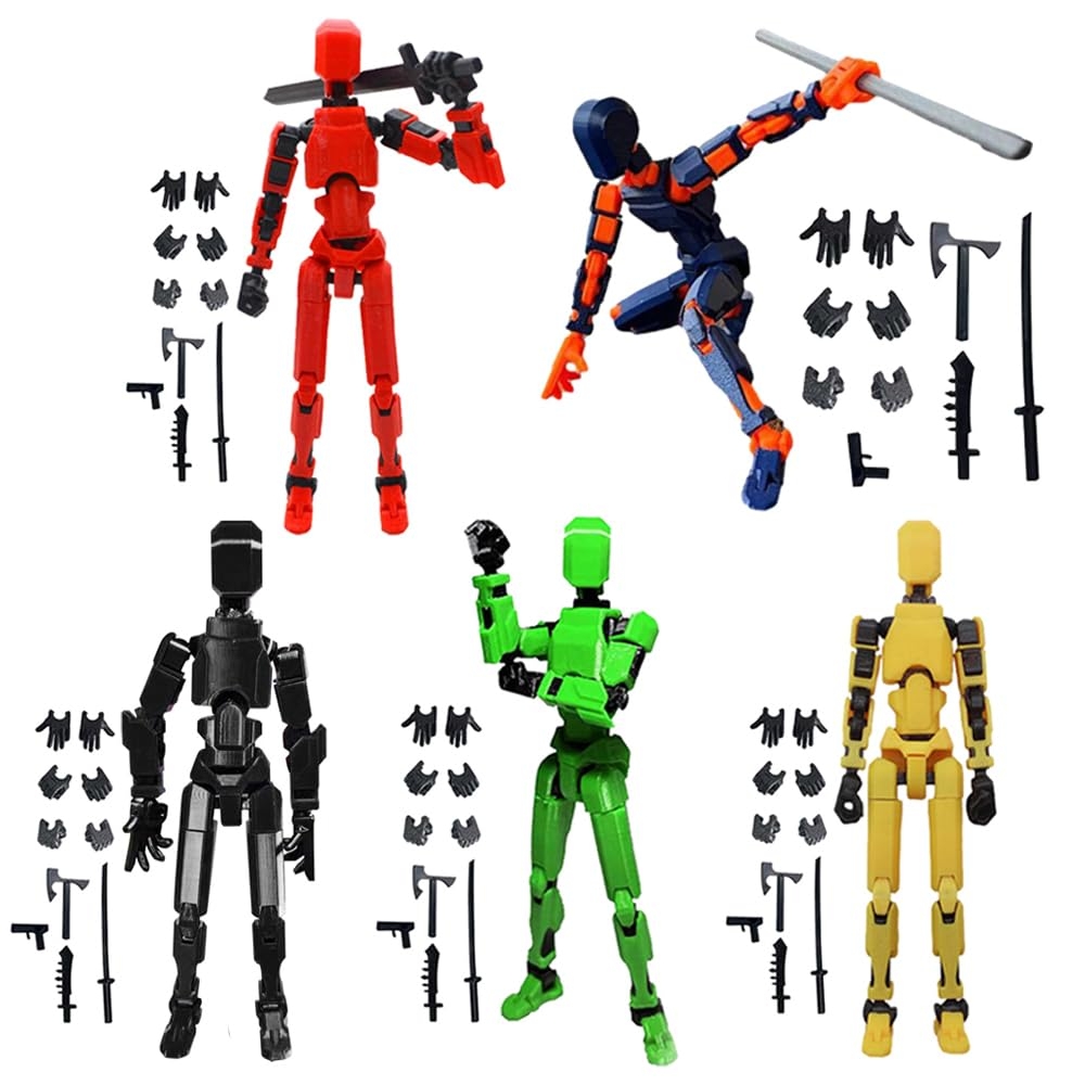 Amazon T13 Action Figure Set Assembly Completed 3D Printed Multi Jointed Movable Robot Dummy Set With Full Articulation For Stop Motion Animation 5 Pack Toys Games