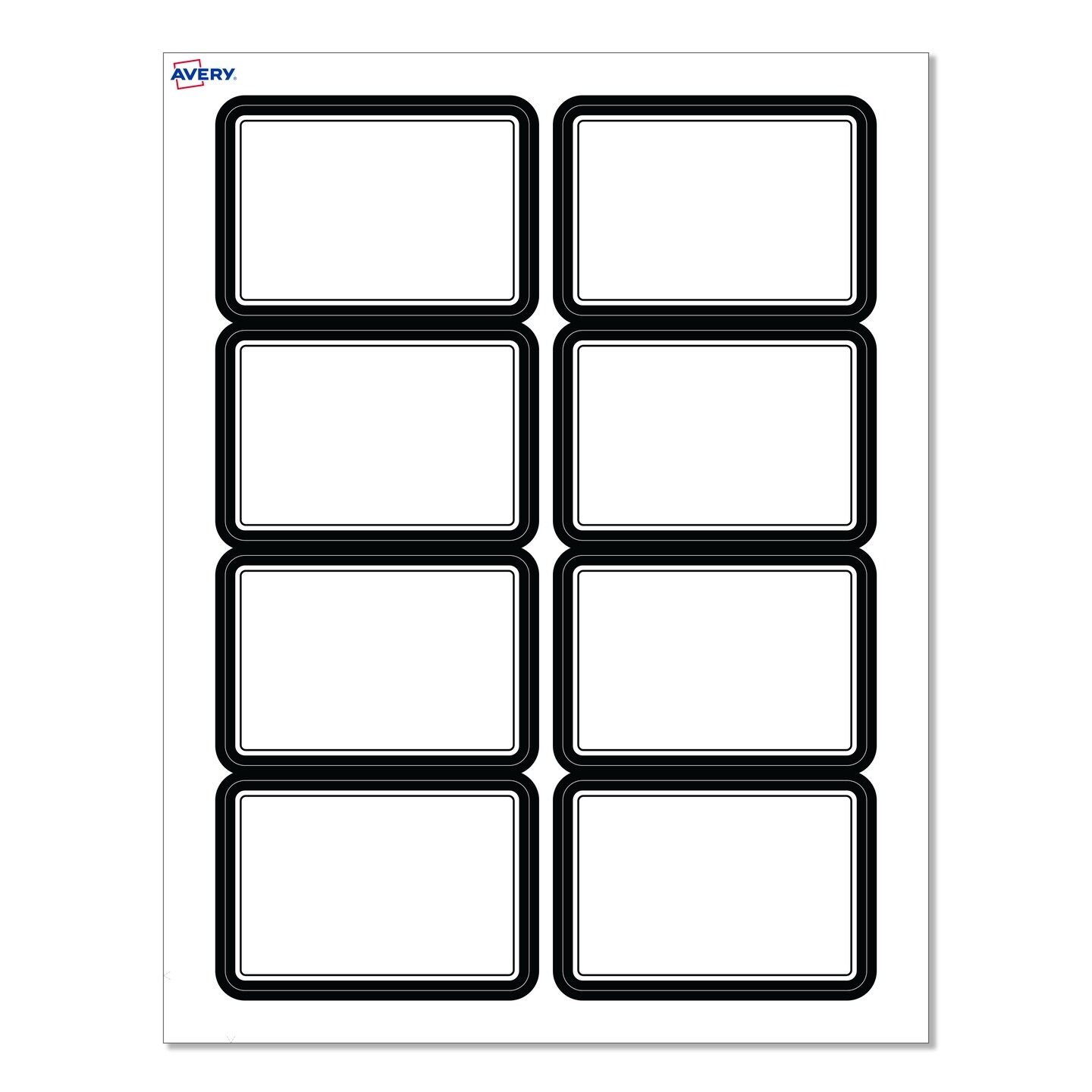 Avery Printable Rectangle Adhesive Name Tags Double Black Border Design 2 1 3 X 3 3 8 Matte White Removable Name Tags Laser Inkjet 80 Total Great For Name Badges Michaels
