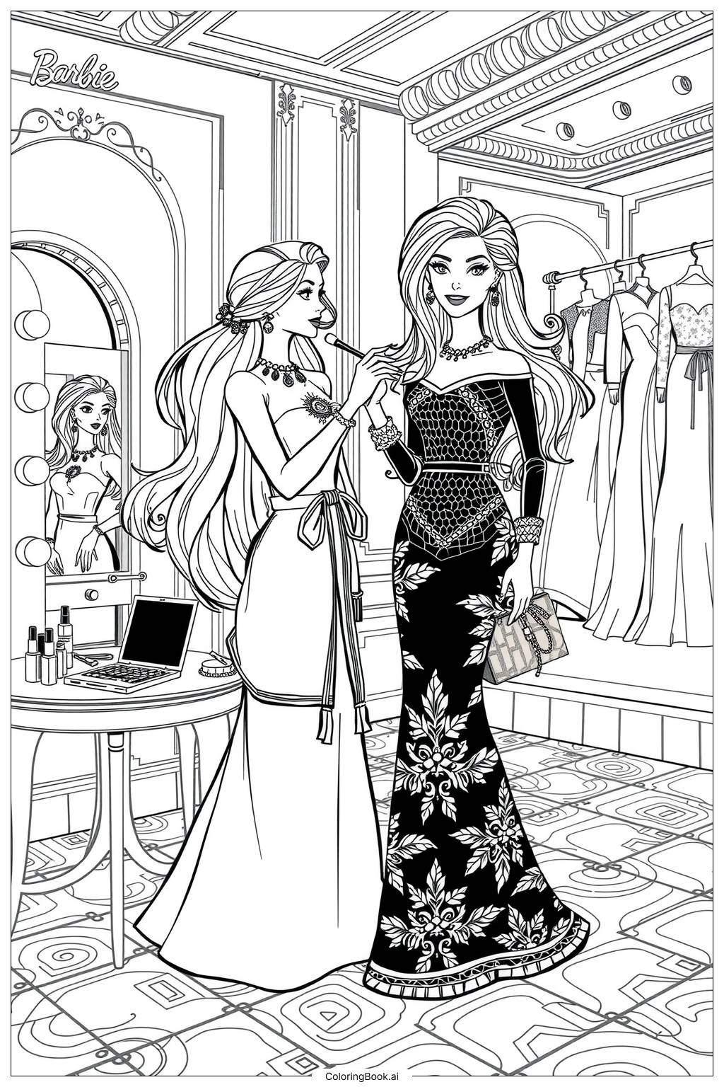 barbie coloring pages printable