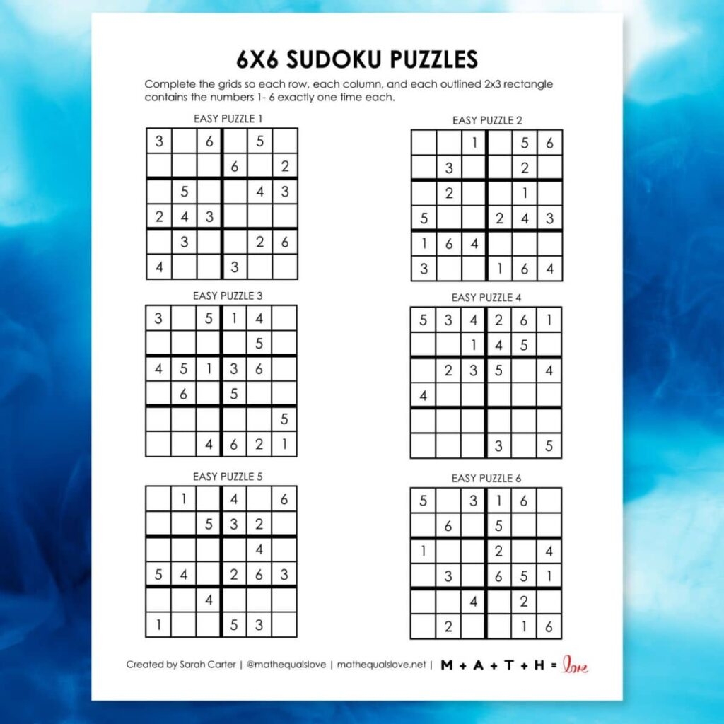 sudoku printable with answers