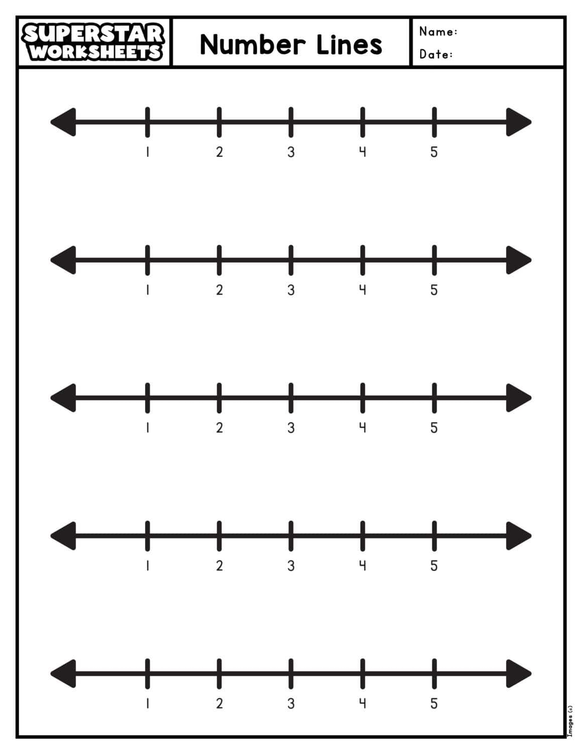 Blank Number Lines Superstar Worksheets