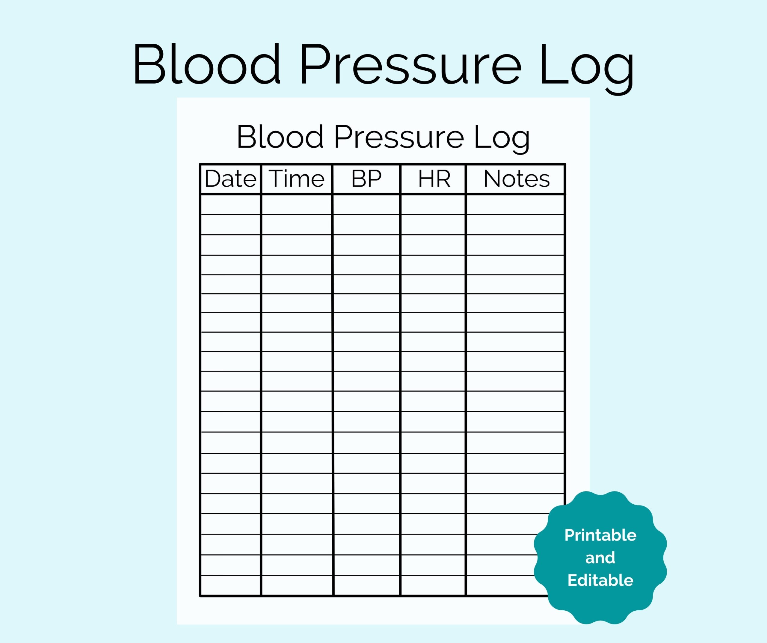bp chart printable