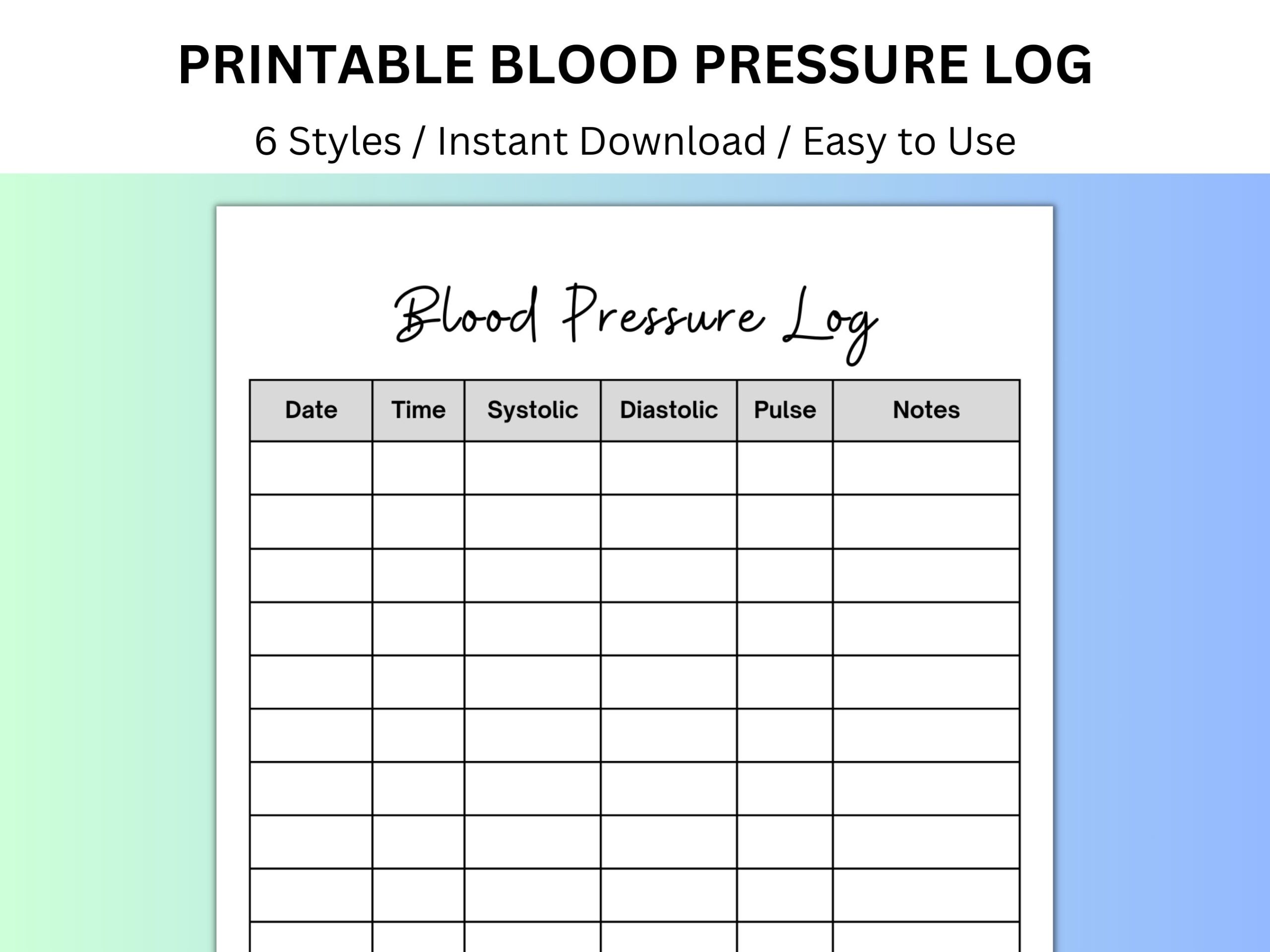 printable blood pressure log sheet pdf