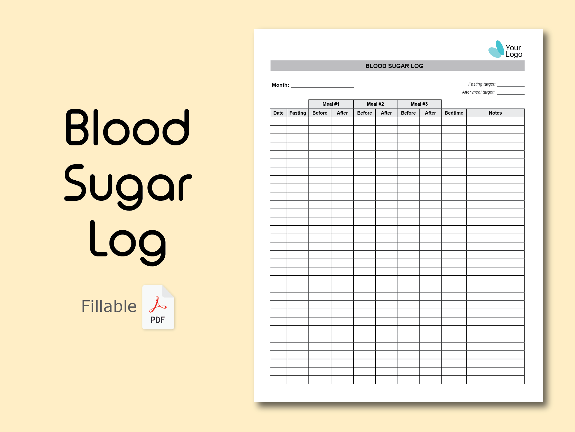 blood sugar log printable