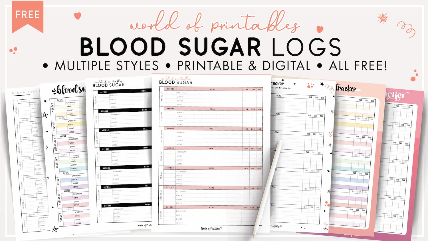 free printable blood sugar log sheet