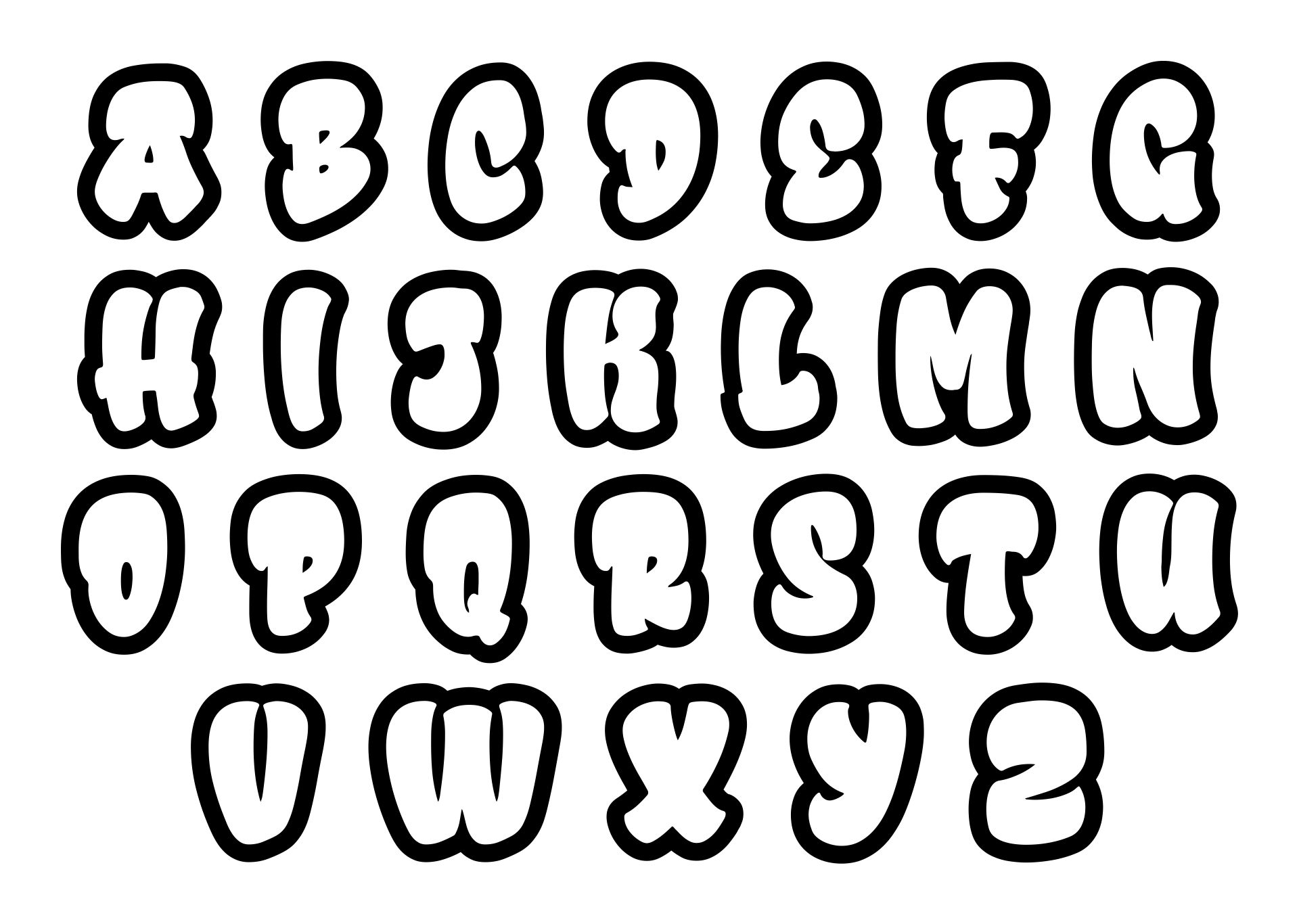 bubble letter alphabet printable